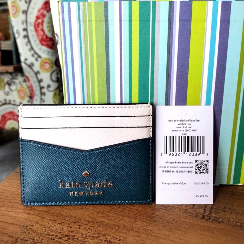 Kate Spade Staci Slim Card Holder Colorblock NWT